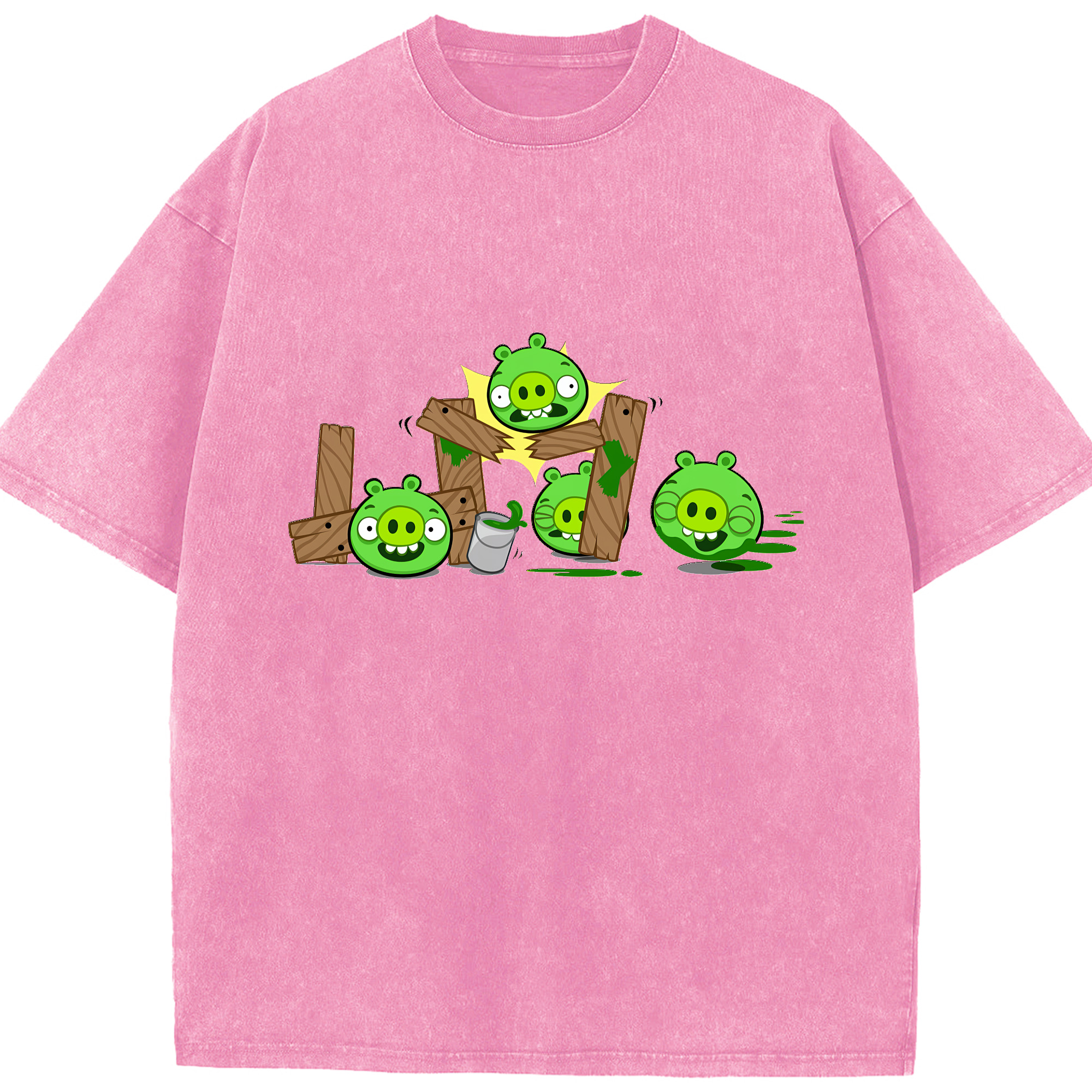 （画像用） Angry Birds アングリーバード 綿100% ヴィンテージ風 半袖Tシャツ（フロントプリント）